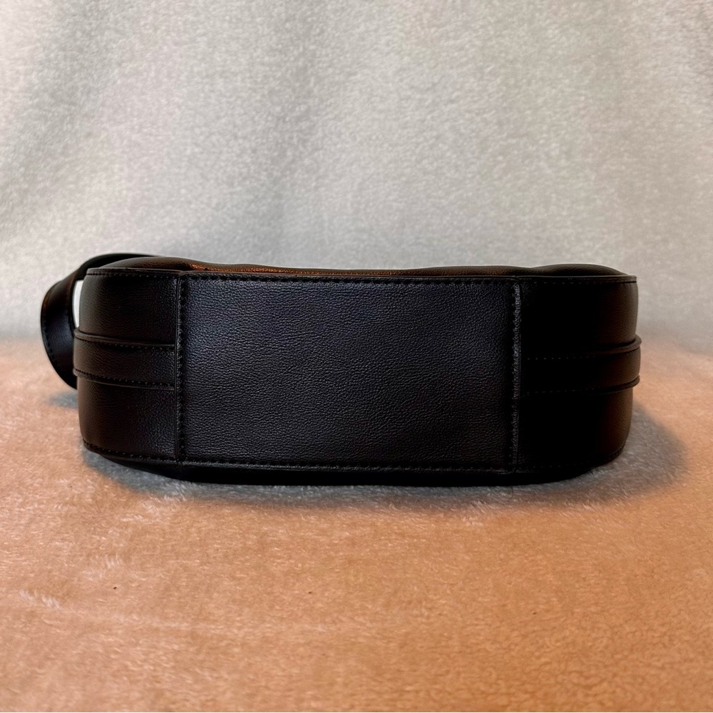 Adjustable Black Shoulder Bag with Gold Hardware - Picture 6 of 10